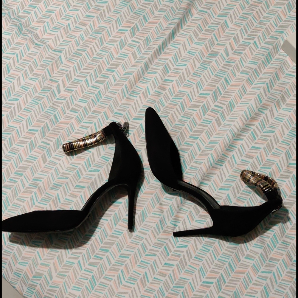 SCHUTZ Katiusia black suede heels Sz 8 MSRP $159